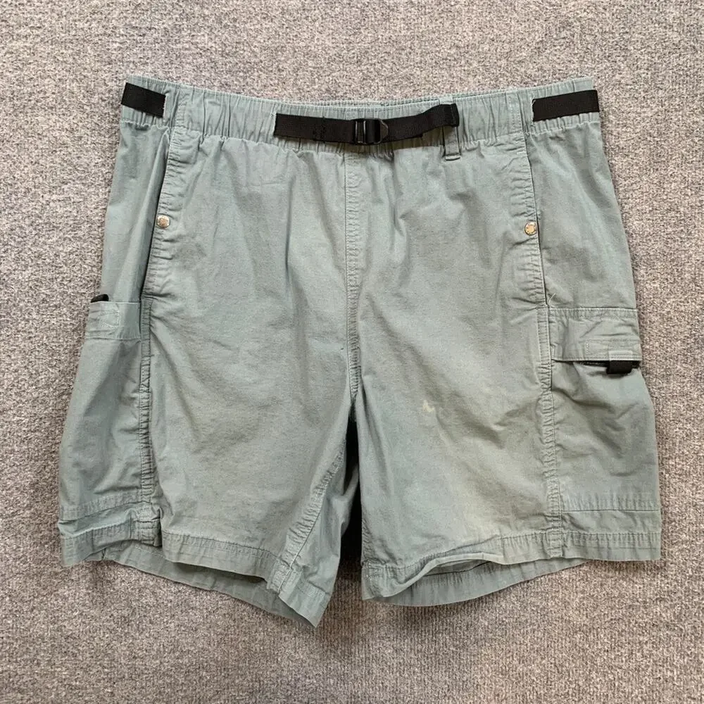 The North Face Shorts Mens L Large Slate Cotton Stretch Ripstop Cargo Belted